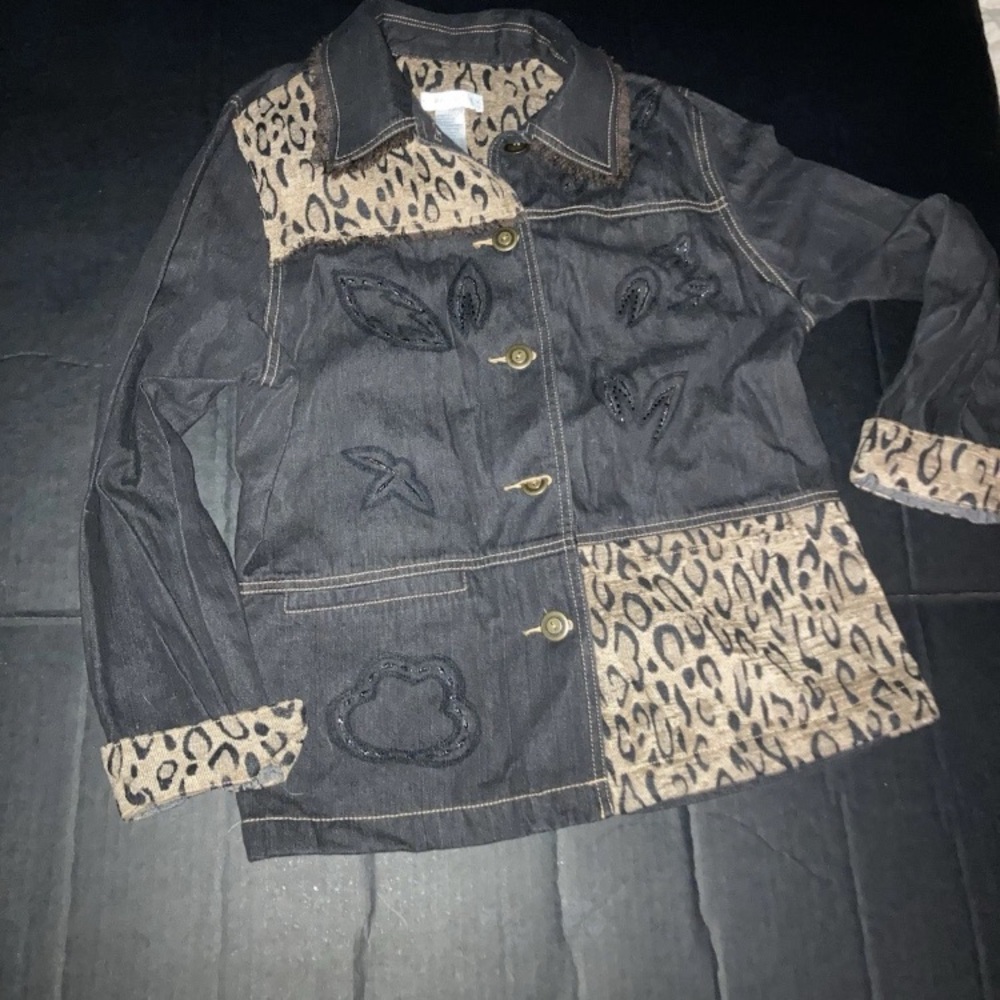 Leopard Print Denim Jacket